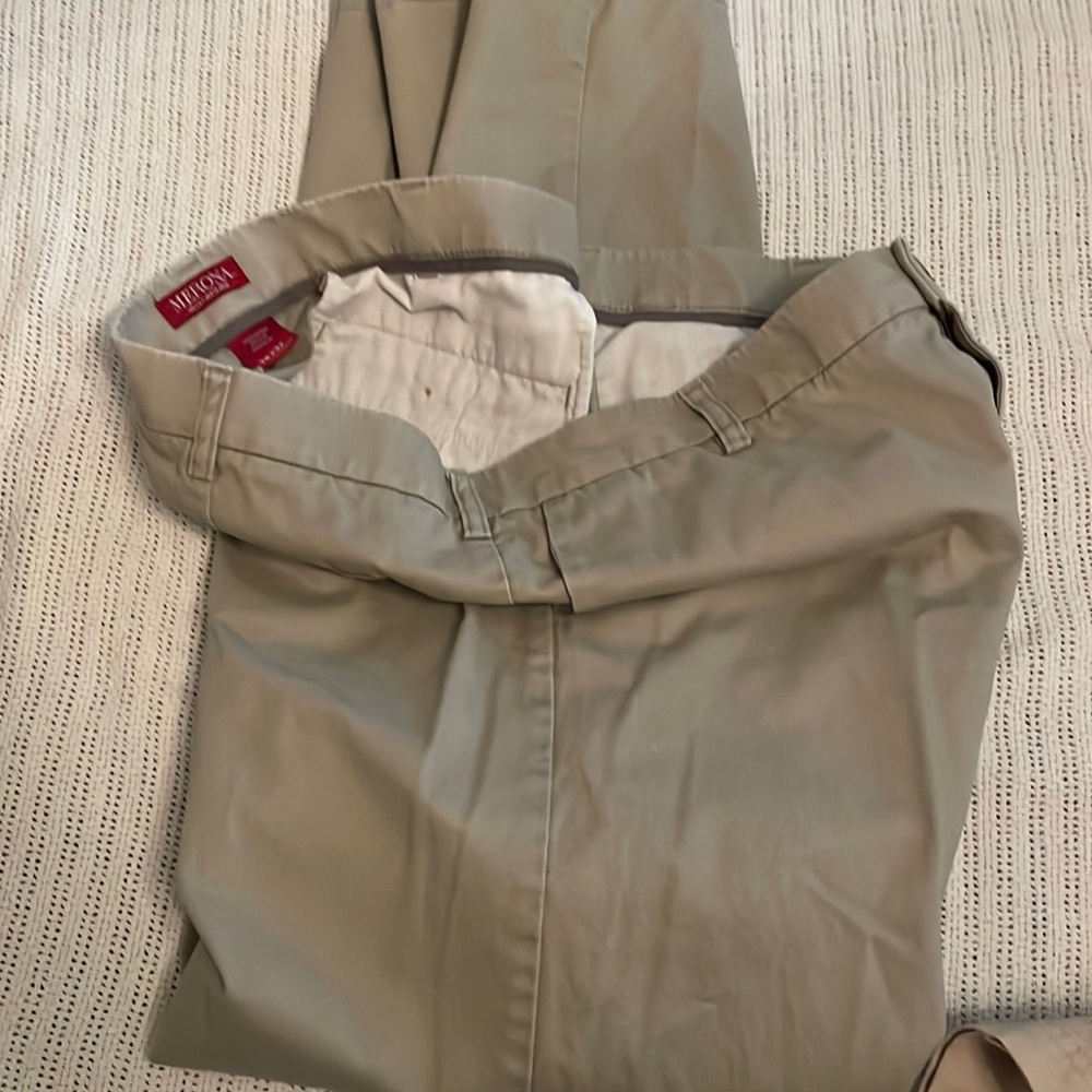 Tan khakis gently worn